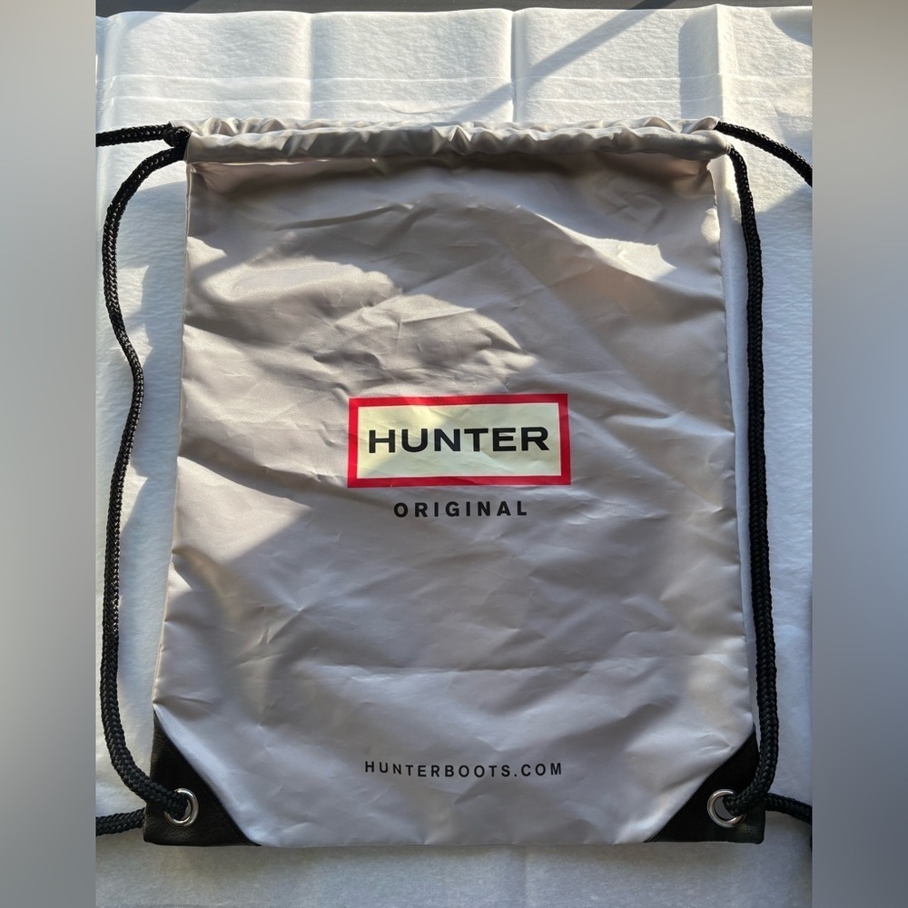 HUNTER Drawstring Nylon Gray Backpack - Picture 2 of 5